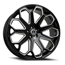 22x9 Luxxx Alloys Lux 29 Gloss Black Milled Wheel 5x120 (20mm) picture