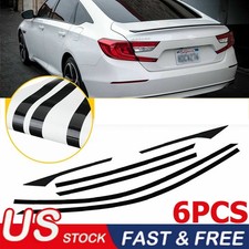 6x Glossy Black Chrome Delete Blackout Window Trims For Honda Accord 2018-2022 picture