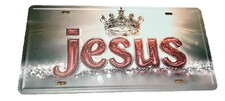 Jesus Christian Front License Plate Aluminum Car Tag 6x12 Rust Free Religious picture