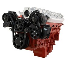Chevy LS Mid Mount All Inclusive Serpentine System BLACK LS1 LS2 LS3 LSX SWAP picture