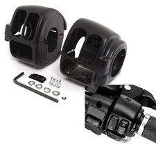 Aluminum Black Hand Control Switch Housing Covers Fit for Harley Dyna Softail picture