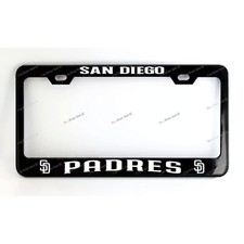 San Diego Padres Black Metal Custom Made License Plate Frame in White picture