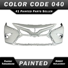 NEW Painted *040 White* Front Bumper Cover Fascia for 2018-2020 Toyota Camry SE picture