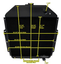 AR Champion 3 Row Black Finish Radiator for 1948 - 1952 Ford F1 LS Swap picture