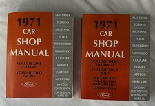 1971 Ford Car Shop Manual 5-Volume Set OEM Original NOS Mint Mustang Torino picture