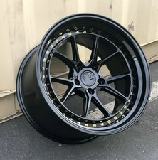 New Set of (4) Aodhan DS08 18x9.5 5x114.3 +30et Gloss Black Wheels Flow Forged picture