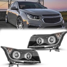 For 2011-2015 Chevy Cruze Headlights LED Strip DRL Bar Black Projector Headlamps picture