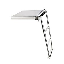 Marine City 3 Steps Boat Swiveling Ladder Stainless Steel Anti-Slip Foldable picture