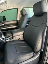 Clazzio Leather Black Custom Seat Covers for 2014-2021 Toyota Tundra Crewmax picture