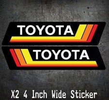 TOYOTA Sticker Retro Tacoma 4Runner Land Cruiser FJ Rav4 Set of 2 JDM, Stripes picture