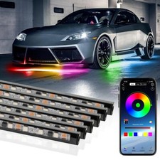 6PCS RGB Multi-Color Underglow LED Neon Kit Light Strip Bluetooth For Car Truck picture