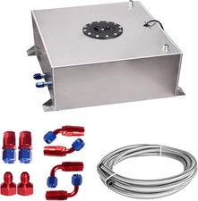 15 Gallon/60L Aluminum Fuel Cell Gas Tank & Cap & Level Sender 6AN Fuel Line Kit picture