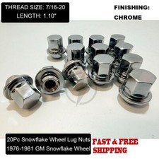 20 Snowflake 7/16-20 Lug Nuts For 1976-1981 GM Corvette Camaro Firebird Trans AM picture
