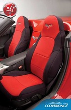 Coverking CR-Grade Neoprene Custom Fit Seat Covers for Chevy Corvette C6 - Logo picture