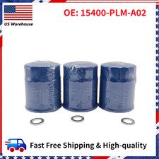 3Pcs Honda OEM Oil Filters With Drain Plug Washer 15400-PLM-A02 New Sealed picture