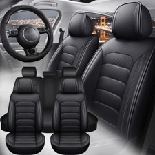 For Car Seat Covers 5-Seats Full Set Nappa Leather Front Rear Protector Pad picture