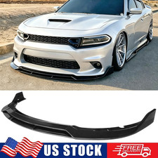Fits 15-23 Dodge Charger SRT V2 Style Front Bumper Lip Splitter Gloss Black ABS picture