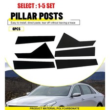 Fit Cadillac CT6 2016 2017-2020 Black PC Window BC Pillar Post Cover Trim 6-60x picture