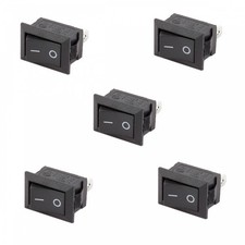 5x SPST ON/OFF Black Square I/O Rocker 12V DC Switch Auto/Car/Boat Rectangular picture
