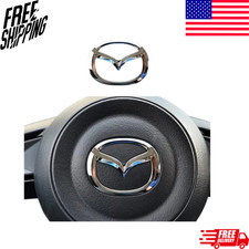 For Mazda 3 6 CX-5 CX-9 CX-3 Chrome Silver Car Steering Wheel Emblem Badge NEW picture