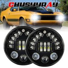 Pair Fit 1965 -1972 1973 Ford Mustang 7 Inch Round Led Headlights Hi/Low Beam picture