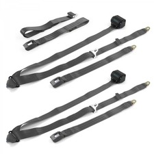 AMC Matador 1971 - 1978 Standard 3pt Charcoal Retractable Bench Seat Belt Kit - picture