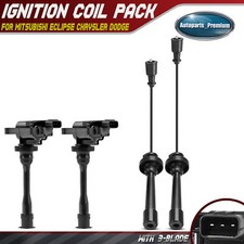 2x Ignition Coils & 2x Spark Plug Wires for Mitsubishi Eclipse Chrysler Dodge picture