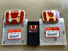 3PCS Front Rear STEERING H+ Red Emblem Fit For Honda Civic 4Dr 2006-2015 Sedan🌟 picture