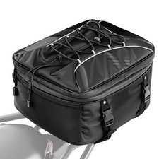 VEVOR Motorcycle Tail Bag Expandable Rear Seat Luggage Storage Backpack 22-34 L picture