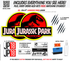 Jurassic Park CLING - 2 waterproof/UVproof Removal cling decals for your Vehicle picture