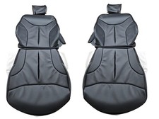 Fits Mercedes W140 S-Class 1991-1999 BLACK Leather Seat Covers Replacement picture