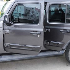 4x Side Door Protector Scuff Guard Cover Trim Plates For Jeep Wrangler JL/JT 18+ picture