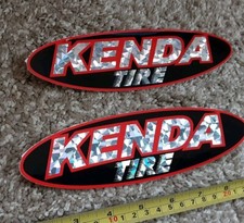 Lot of 2 KENDA TIRE Chrome Racing Decals Stickers Nascar Dirt Bike ATV UTV picture