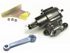 Hot Rod Vega Manual Cross Steering Box w/ Zinc Pitman Arm & 1935-41 Ford Bracket picture