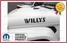 Set 2: 2008 - 2026 Jeep Wrangler WILLYS Hood decals stickers Matte Black SJ1G7 picture