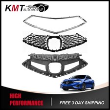 3PCS Front Grille W/ Chrome Molding & Grille Frame Kit Fits 2019-2022 Acura ILX picture