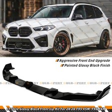 For 24-26 BMW F95 X5M F96 X6M LCI LT Style Gloss Black Front Bumper Lip Splitter picture