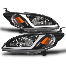 Topline For 2004-2005 Civic Sedan/Coupe LED Strip Headlights Signal Amber Black picture