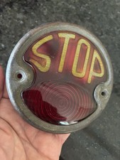 Old Antique Vintage 1928 1929 1930's STOP Tail Light Lens And Rim picture