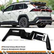 For 19-25 Toyota RAV4 MCX Style Gloss Black Rear Top Roof Spoiler Wing Extension picture