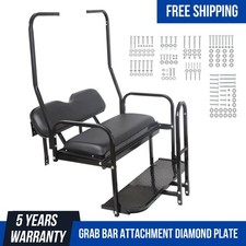 Rear Flip Seat Kit 1102LBS For Club Car DS Golf Cart 1982-2000 w/ Grab Bar Black picture