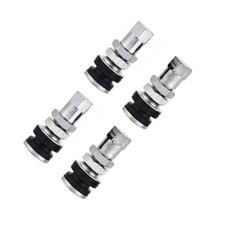 4Pcs TR161 Bolt Screw Tire Valve Stem Chrome Metal High Pressure Flush W/ Cap picture