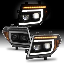 Fits 05-08 Frontier 05-07 Pathfinder [LED Hi-Lo Beam] Projector Black Headlights picture