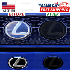 FOR 21-26 LEXUS IS FRONT REAR EMBLEM SMOKE VINYL TINT PRECUT OVERLAYS picture