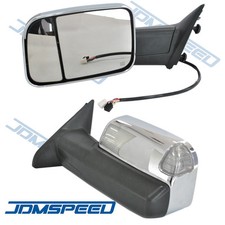 Pair Chrome Power Heated Towing Mirrors For 2009-15 Ram 1500 Pickup Signal Light picture