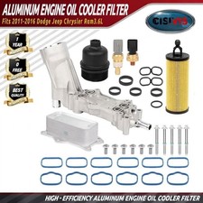 Aluminum Engine Oil Cooler Filter Housing Fit 11-16 Chrysler Dodge Jeep Ram 3.6L picture