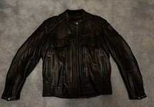 First Gear Vintage Padded Leather Liner Vented Motorcycle Jacket Men Large picture