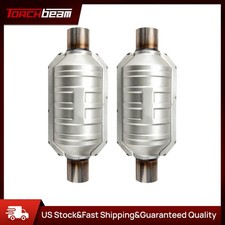 2x Catalytic Converter For Universal with 409L Heat Shield EPA Stainless Steel picture