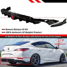 For 23-26 Acura Integra GF Bodykit V2 Gloss Black LED Rear Diffuser W/ Extension picture