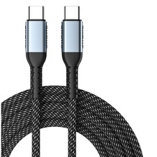 240W USB C to USB C Cable  Type C Nylon Braided &Fast Charging (6.56 feet/Black) picture